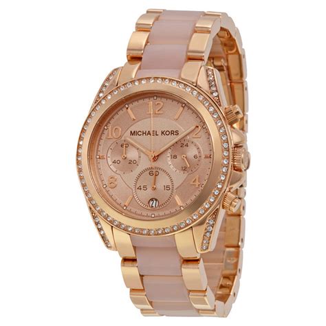 michael kors blair rose gold tone chronograph ladies watch mk5943|Women's Rose Gold Michael Kors Blair Chronograph Watch .